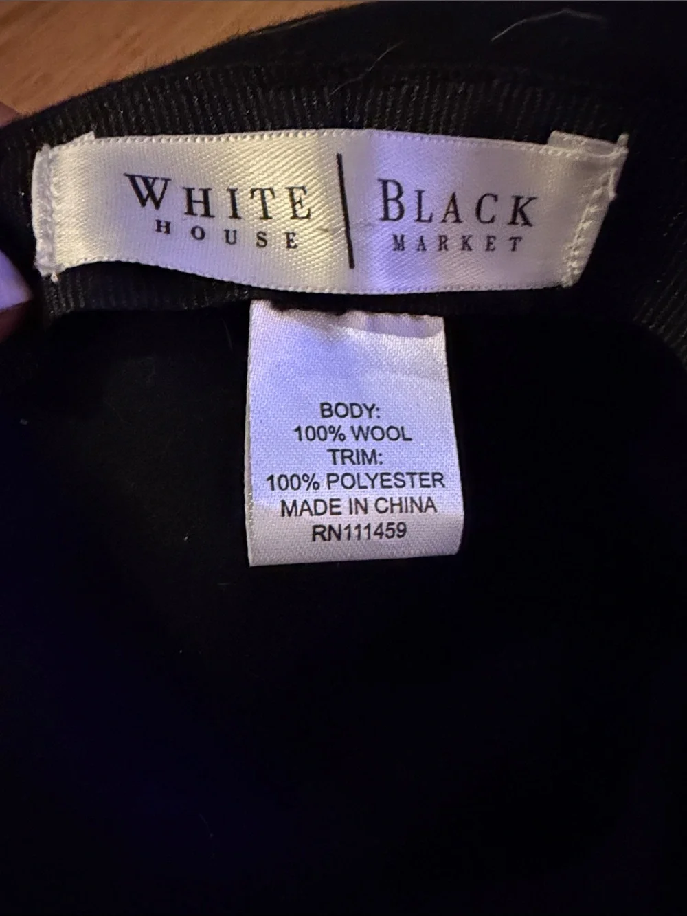WHBM Wool Hat with Stitched Bow